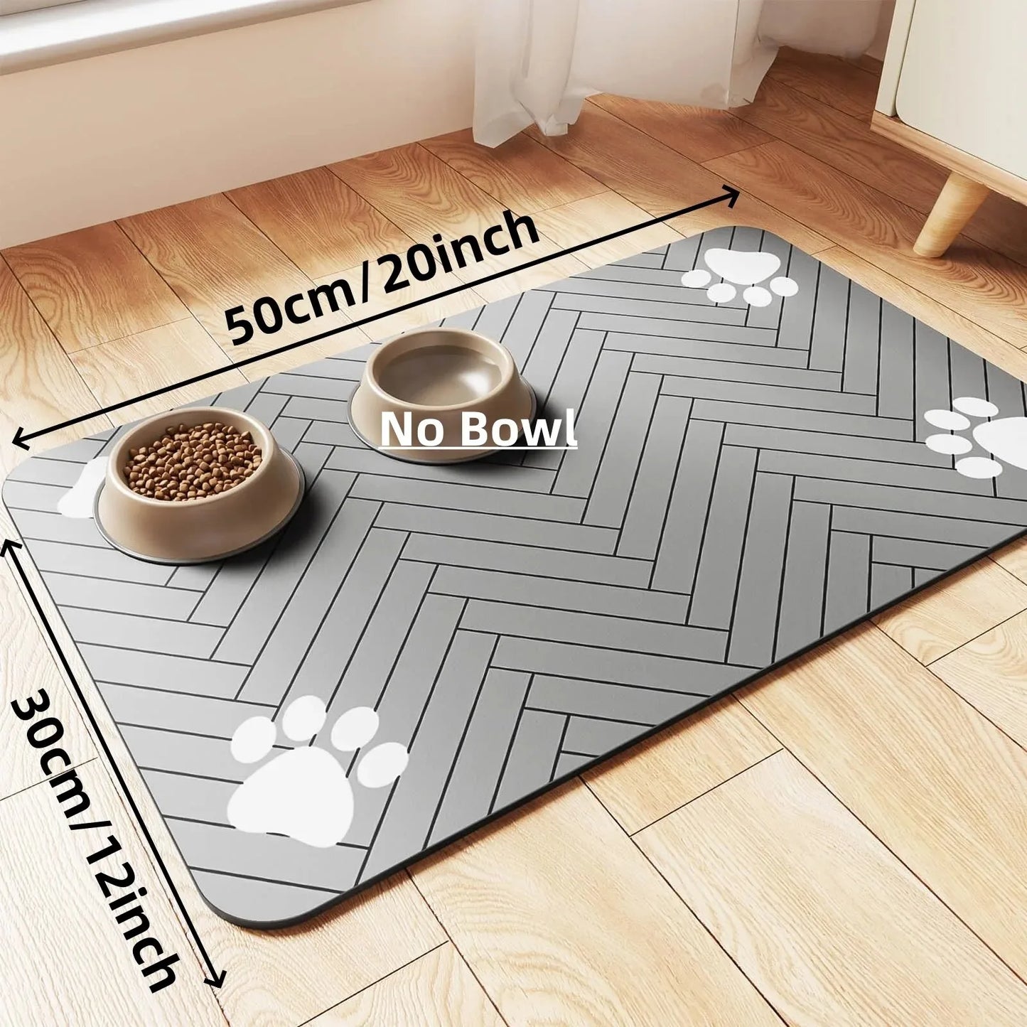 Absorbent Pet Feeding Mat | Waterproof Placemat for Dog & Cat Food Bowls