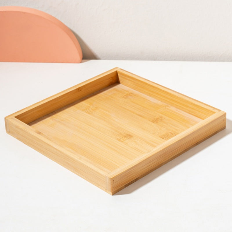Square Ceramic Pet Bowl with Wooden Tray | Stylish Dog & Cat Feeder