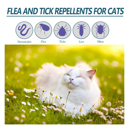 Pet Flea & Tick Drops – Natural Formula, Easy Spot-On Application, Up to 6 Months Protection for Dogs & Cats
