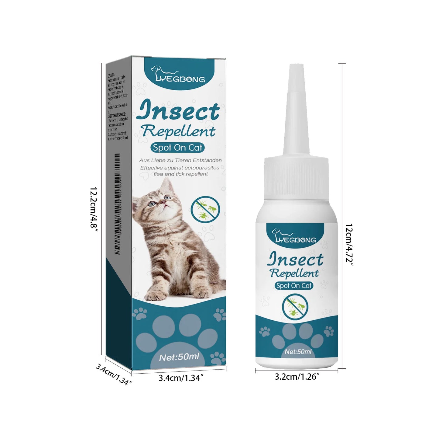 Pet Flea & Tick Drops – Natural Formula, Easy Spot-On Application, Up to 6 Months Protection for Dogs & Cats