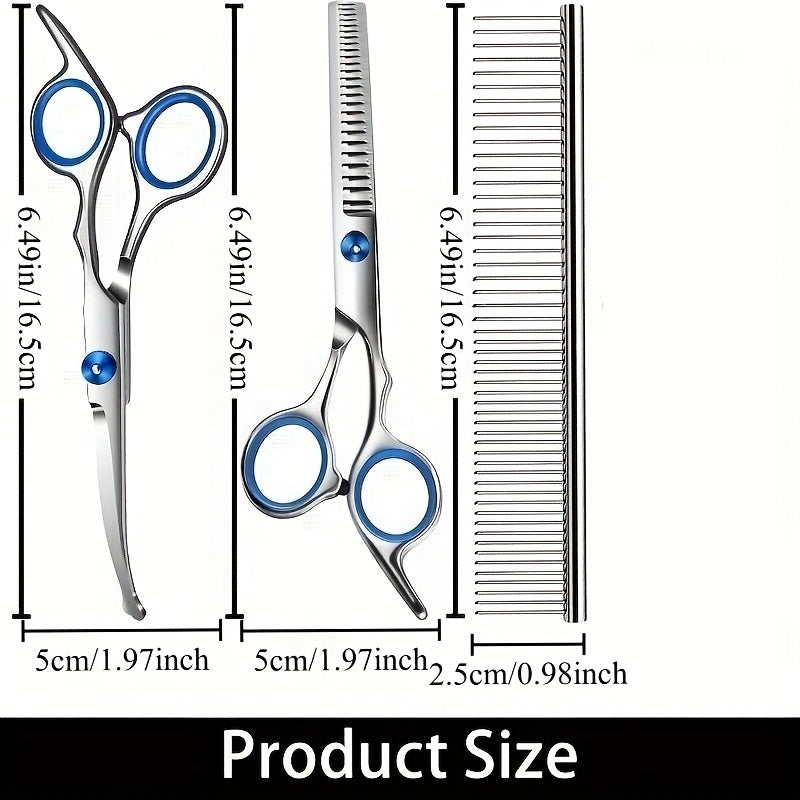 Professional Pet Grooming Shears Set | Stainless Steel | Dogs & Cats