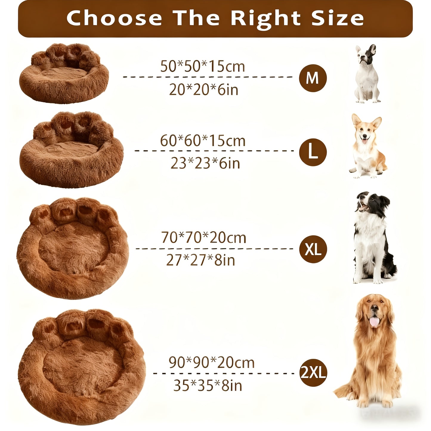 Cozy Bear Paw Pet Bed – Soft Fluffy Sofa Cushion for Dogs & Cats