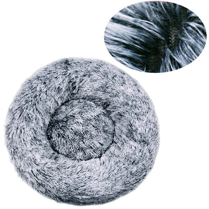 Plush Round Pet Bed – Washable Dog & Cat Basket (40–90cm, 21 Colors)