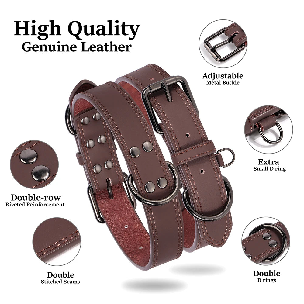 Genuine Leather Dog Collar – Soft, Durable & Built to Last | S–XL