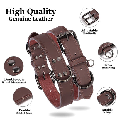 Genuine Leather Dog Collar – Soft, Durable & Built to Last | S–XL