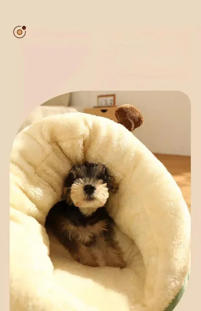 Cozy Plush Dog Bed Sofa – Warm Bolster Kennel for Small & Medium Dogs and Cats