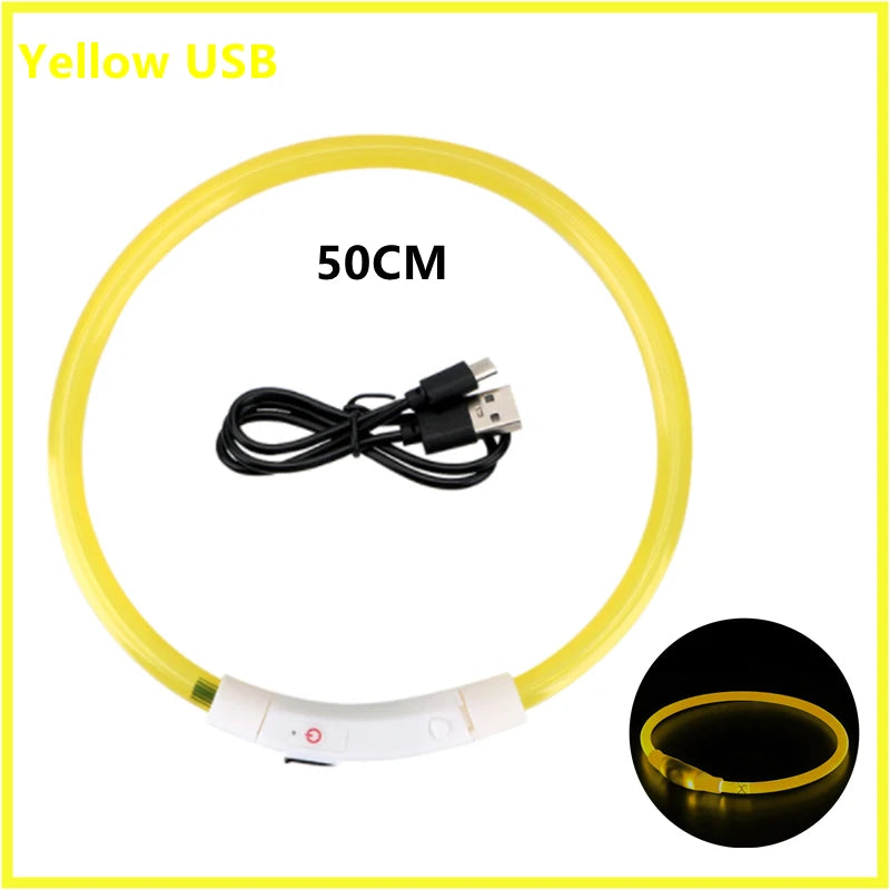 LED Glow Dog Collar | USB Rechargeable Night Safety Collar for Dogs & Cats