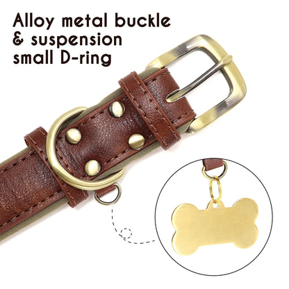 Personalized PU Leather Dog Collar – Custom Name Engraved, Soft Padded | XS–XL