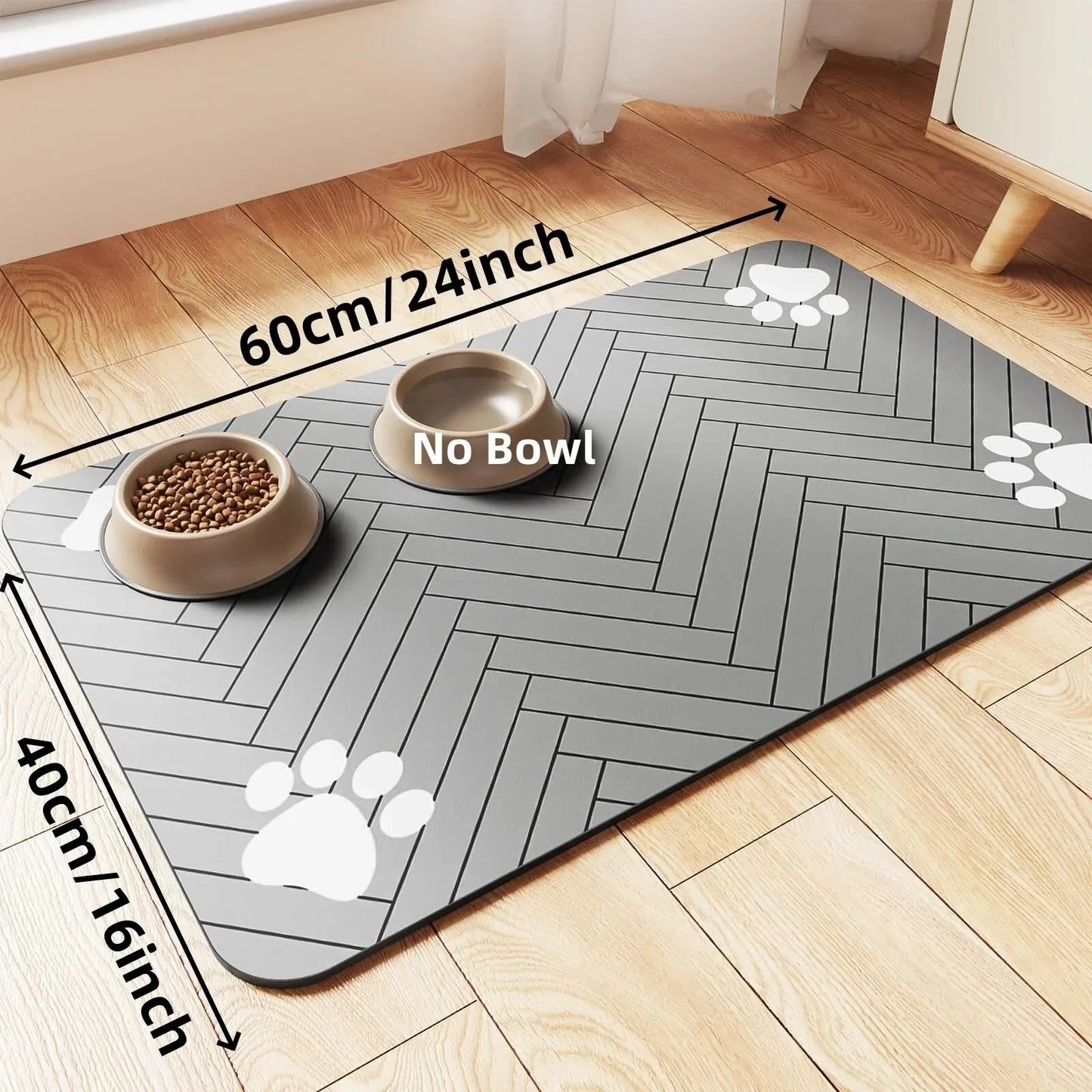 Absorbent Pet Feeding Mat | Waterproof Placemat for Dog & Cat Food Bowls