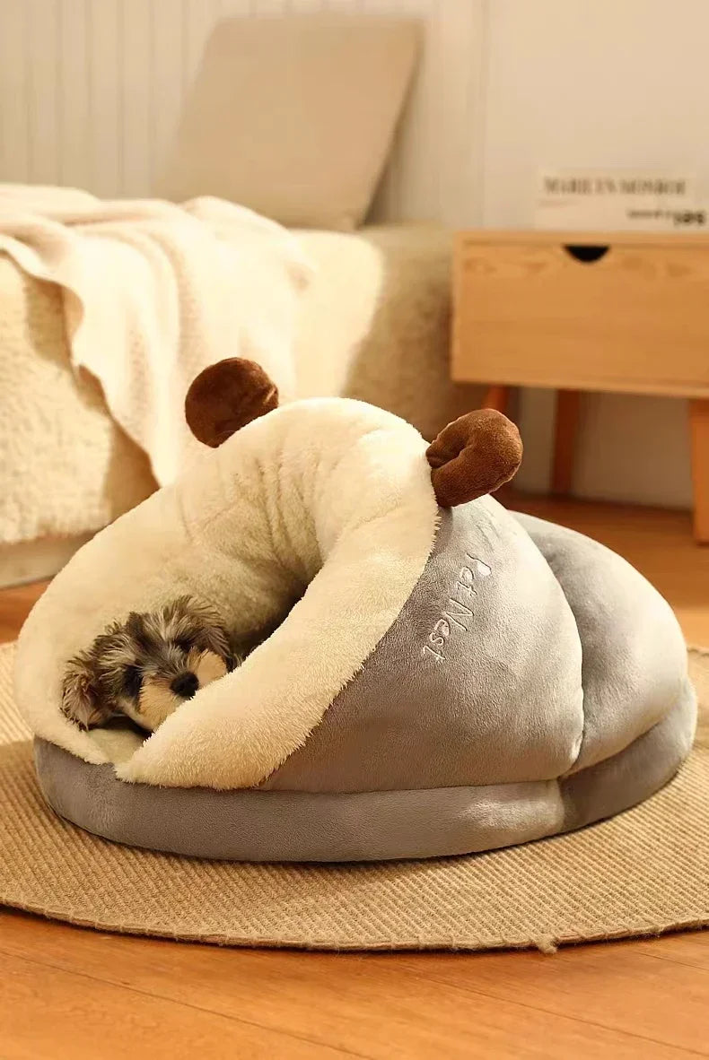Cozy Plush Dog Bed Sofa – Warm Bolster Kennel for Small & Medium Dogs and Cats