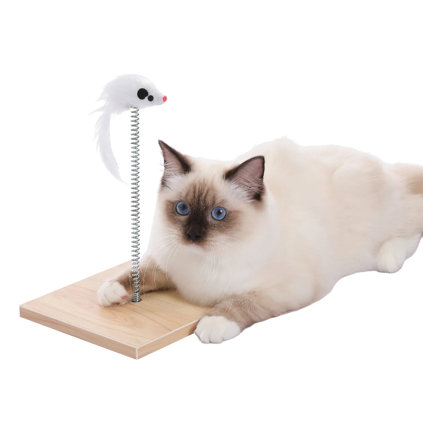 Modern Wood Cat Condo & Bedside Table – Space-Saving Cat Tree with Scratching Pad