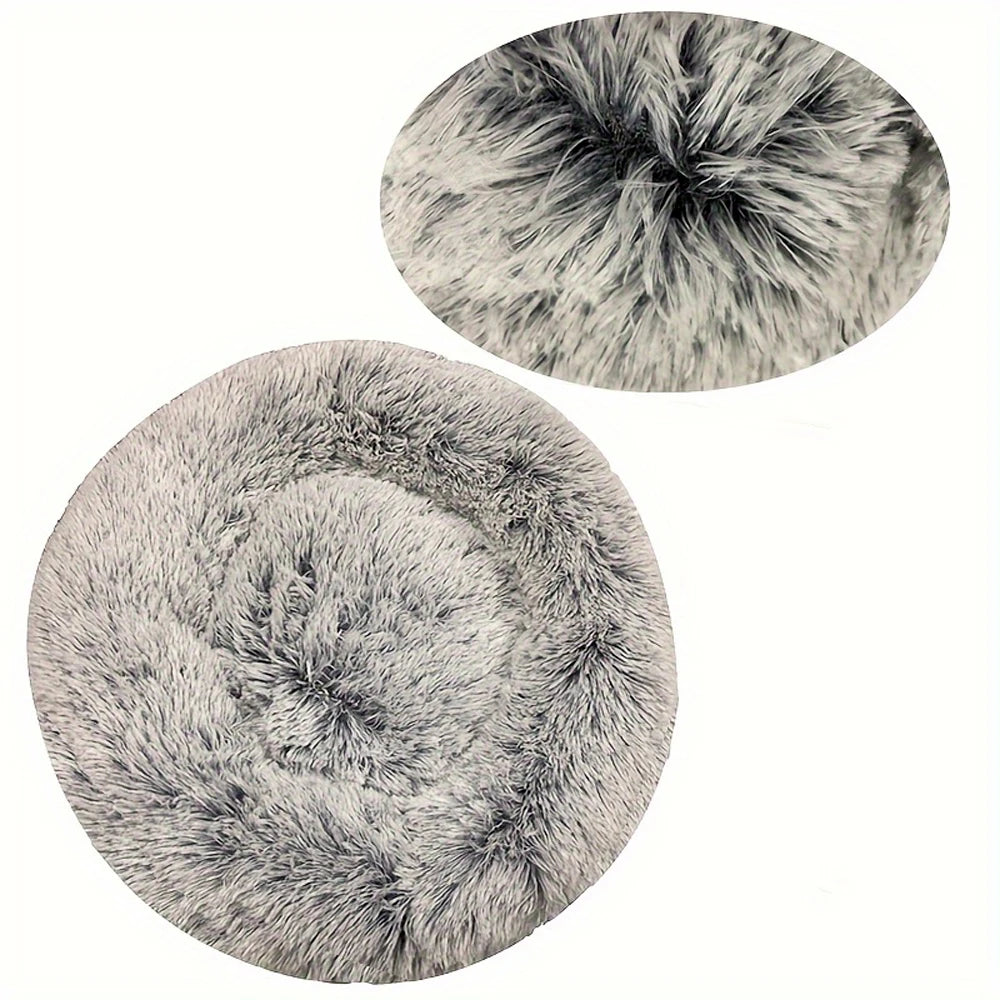 Plush Round Pet Bed – Washable Dog & Cat Basket (40–90cm, 21 Colors)