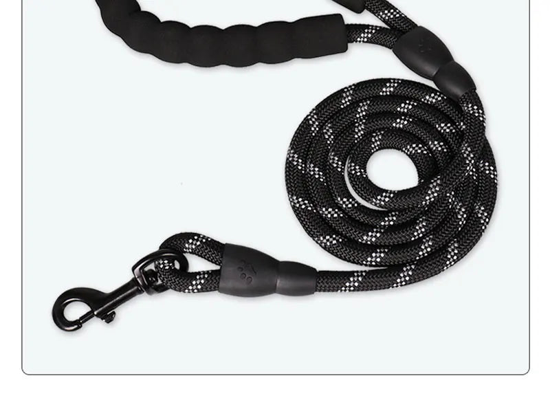 Reflective Dog Leash with Padded Foam Grip | 0.8cm–1.2cm Rope | 120–300cm