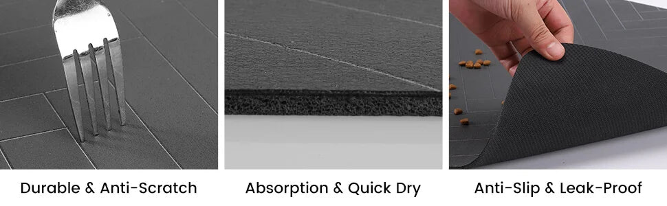 Absorbent Pet Feeding Mat | Waterproof Placemat for Dog & Cat Food Bowls