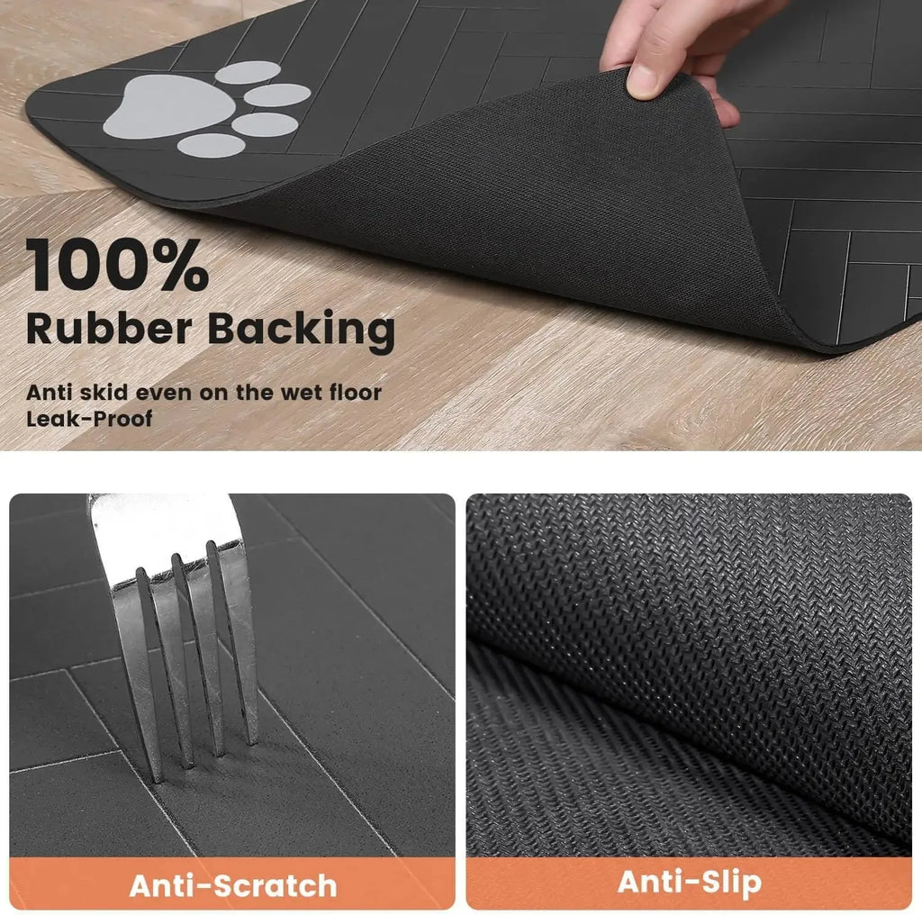 Absorbent Pet Feeding Mat | Waterproof Placemat for Dog & Cat Food Bowls