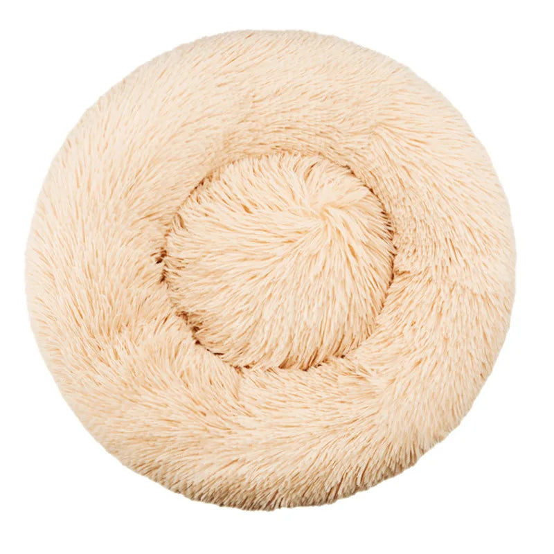 Plush Round Pet Bed – Washable Dog & Cat Basket (40–90cm, 21 Colors)