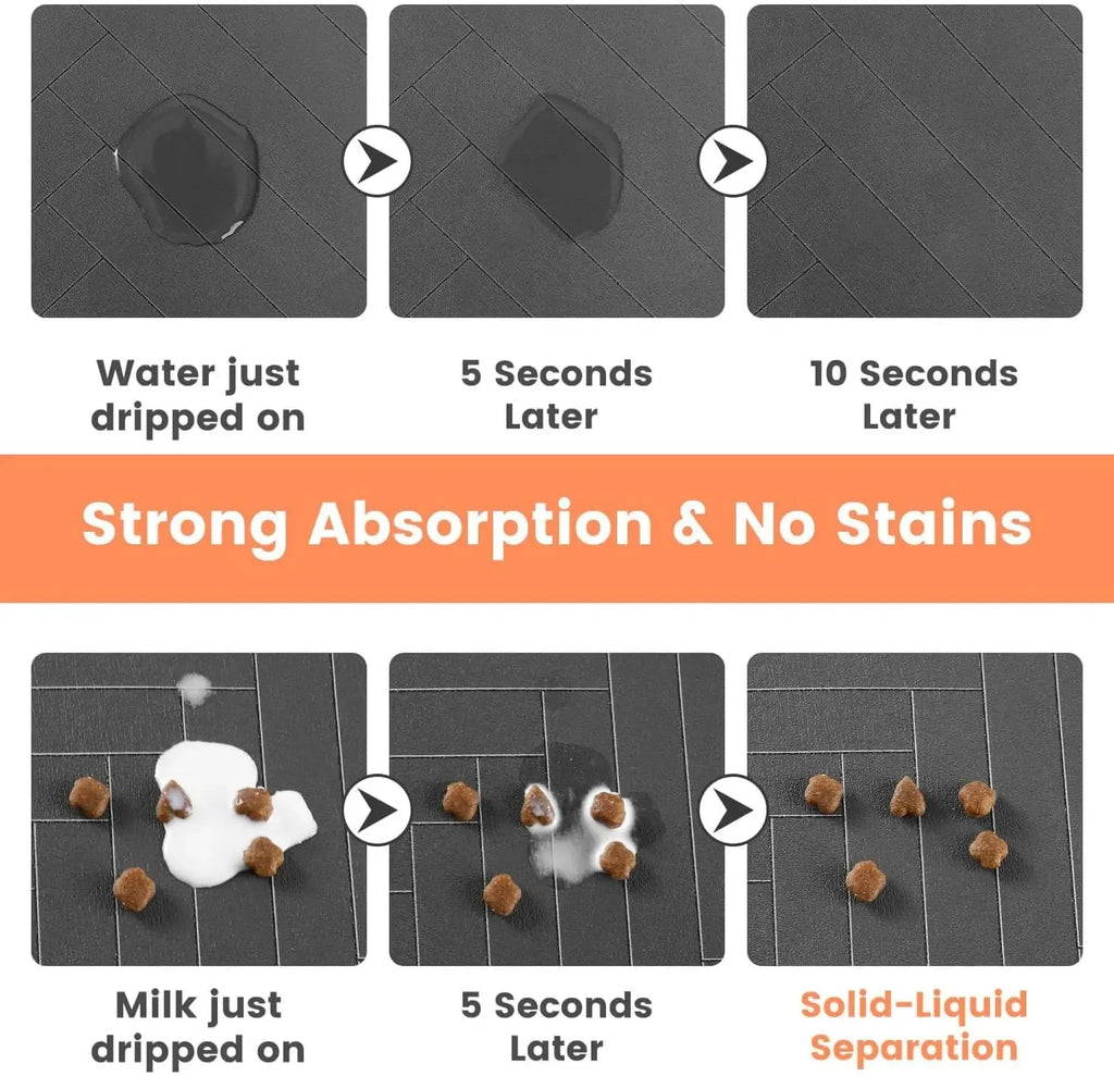 Absorbent Pet Feeding Mat | Waterproof Placemat for Dog & Cat Food Bowls