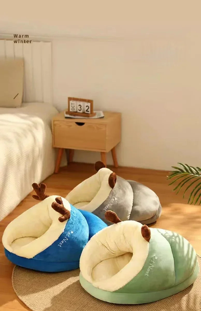 Cozy Plush Dog Bed Sofa – Warm Bolster Kennel for Small & Medium Dogs and Cats