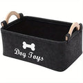 Felt Pet Toy Storage Box | Organizer Basket for Cat & Dog Toys