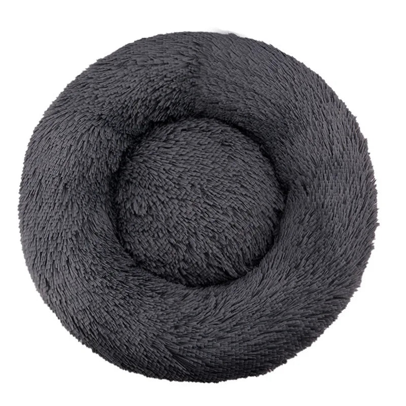 Plush Round Pet Bed – Washable Dog & Cat Basket (40–90cm, 21 Colors)