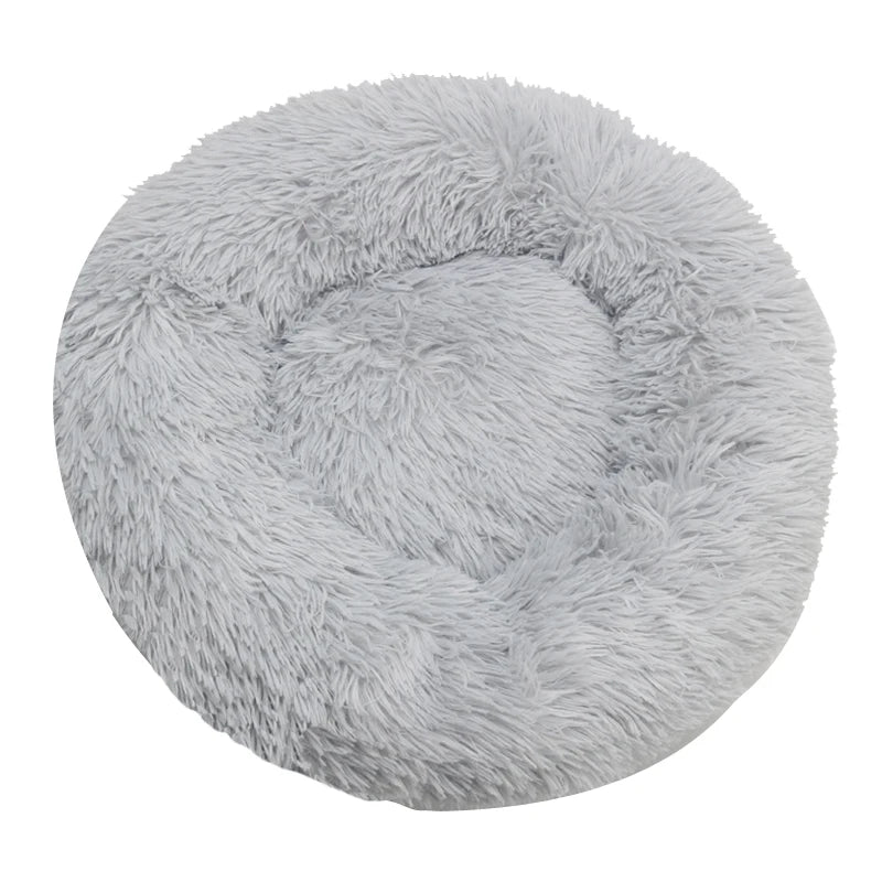 Plush Round Pet Bed – Washable Dog & Cat Basket (40–90cm, 21 Colors)