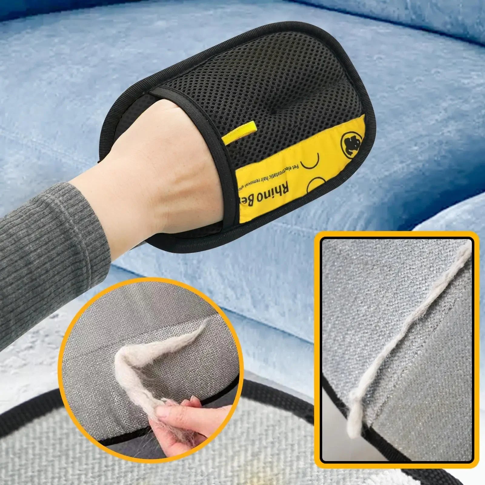 Pet Hair Removal Gloves (2-Pack) – Fast Electrostatic Lint & Fur Remover for Dogs, Cats, Furniture & Clothes