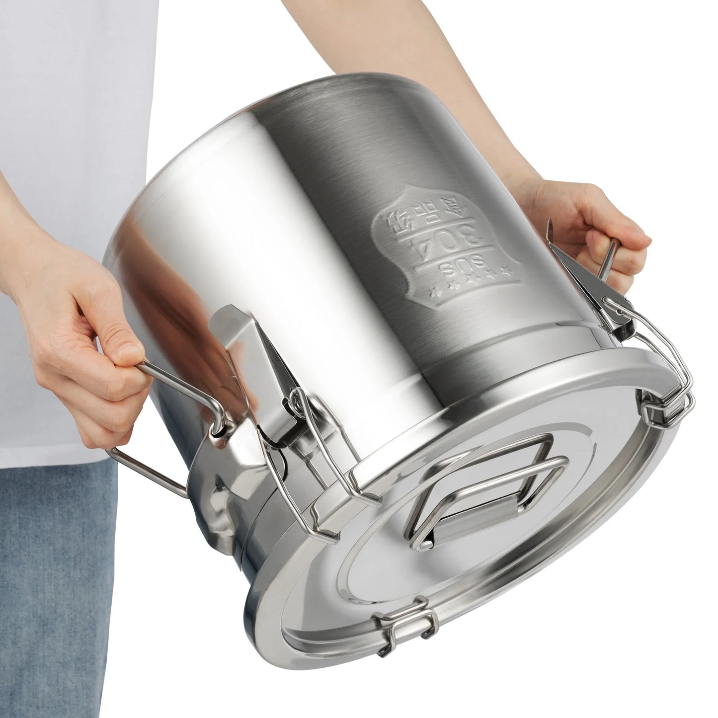 12L Stainless Steel Airtight Storage Bucket — German Crafted, Built to Last