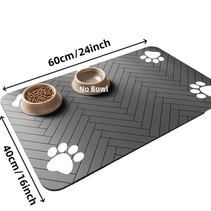 Absorbent Pet Feeding Mat | Waterproof Placemat for Dog & Cat Food Bowls