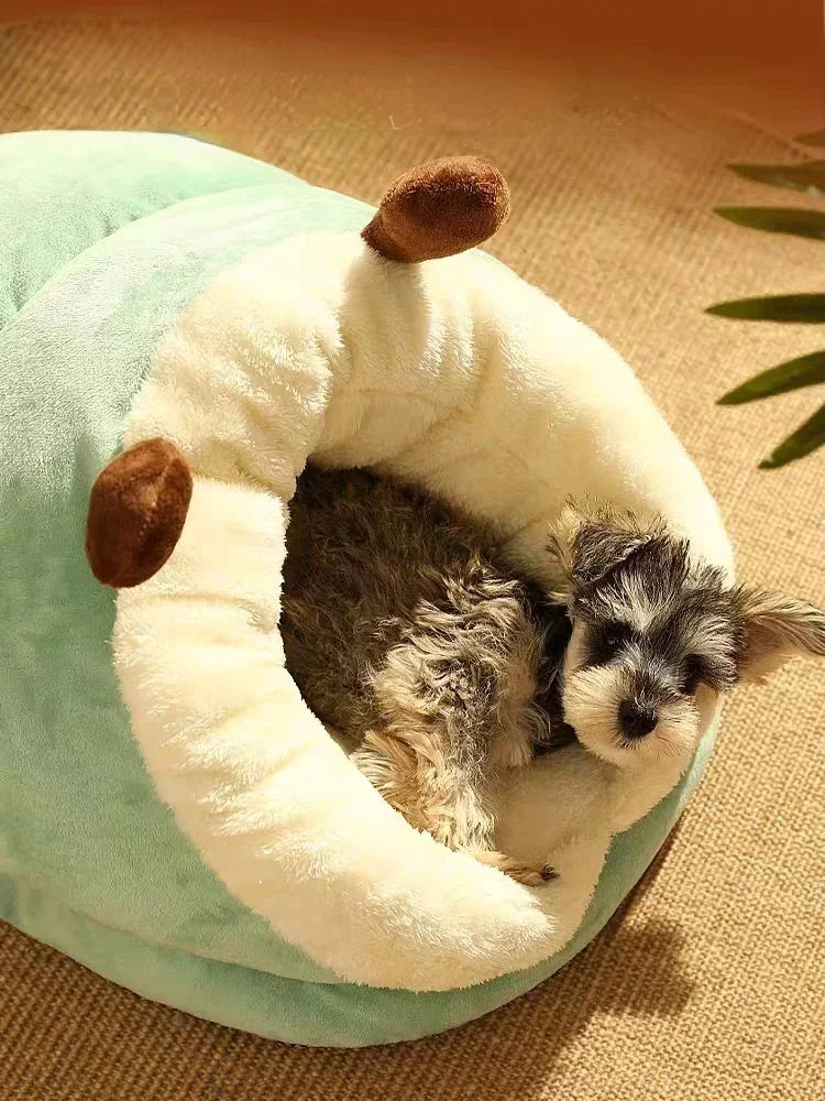 Cozy Plush Dog Bed Sofa – Warm Bolster Kennel for Small & Medium Dogs and Cats