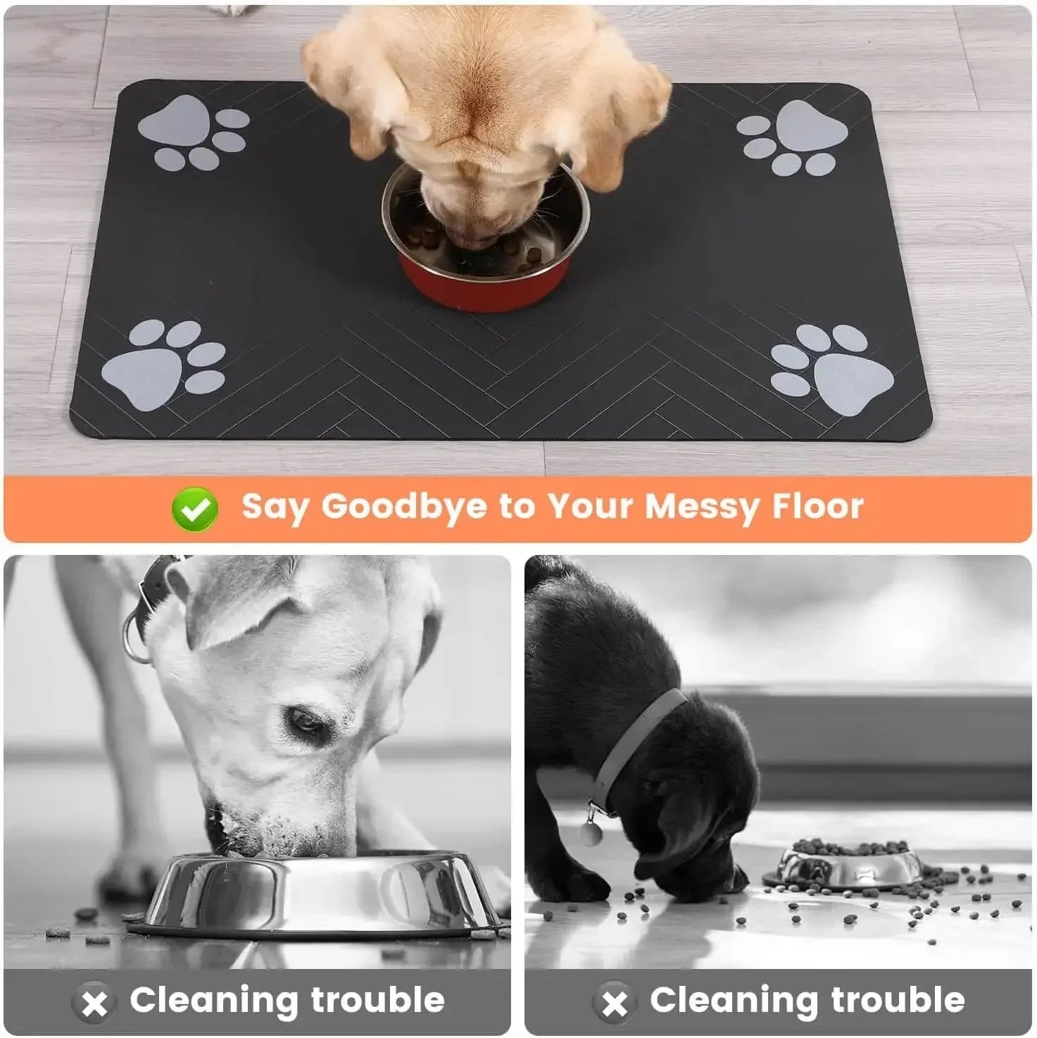 Absorbent Pet Feeding Mat | Waterproof Placemat for Dog & Cat Food Bowls