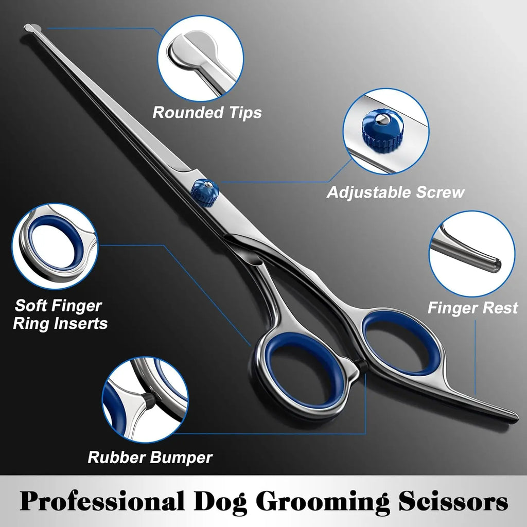 Professional Pet Grooming Shears Set | Stainless Steel | Dogs & Cats