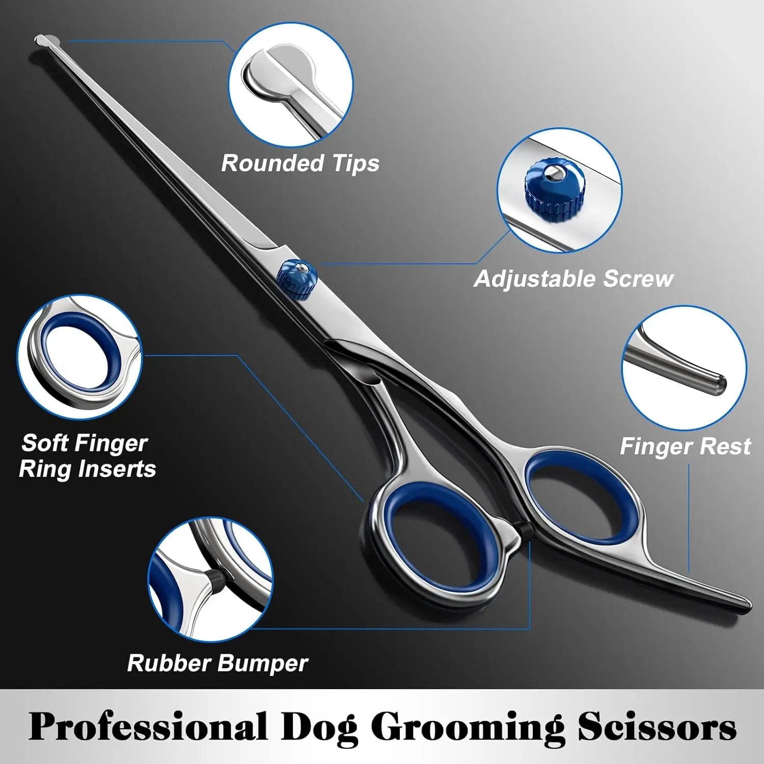 Professional Pet Grooming Shears Set | Stainless Steel | Dogs & Cats