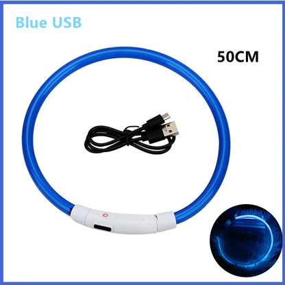 LED Glow Dog Collar | USB Rechargeable Night Safety Collar for Dogs & Cats
