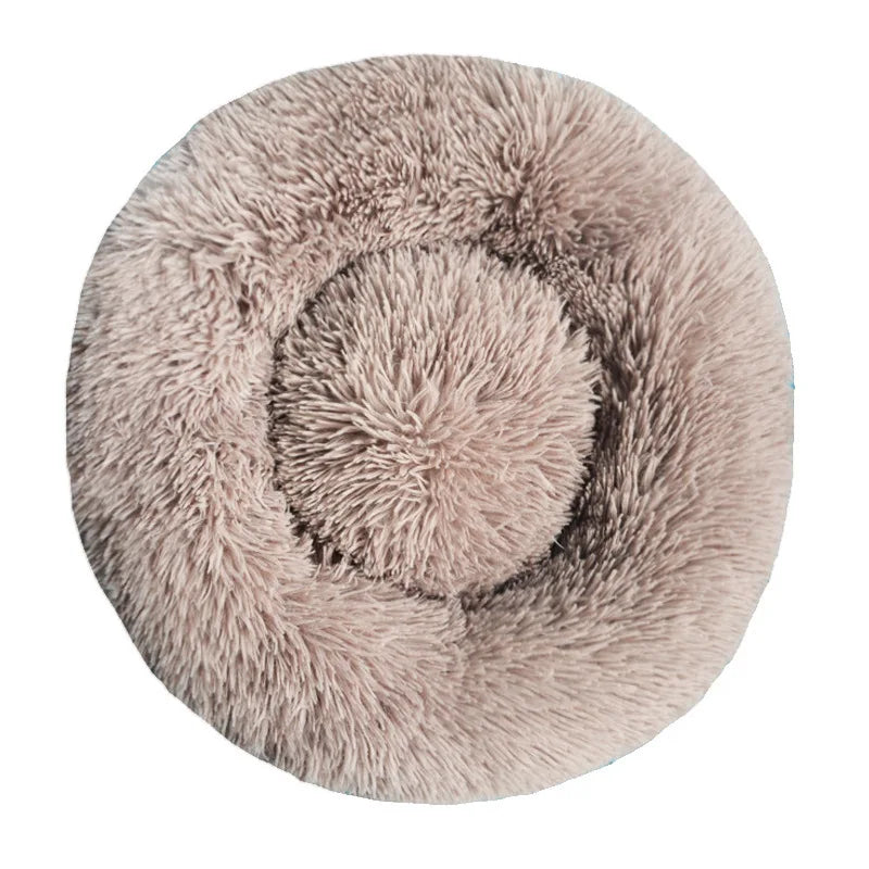 Plush Round Pet Bed – Washable Dog & Cat Basket (40–90cm, 21 Colors)