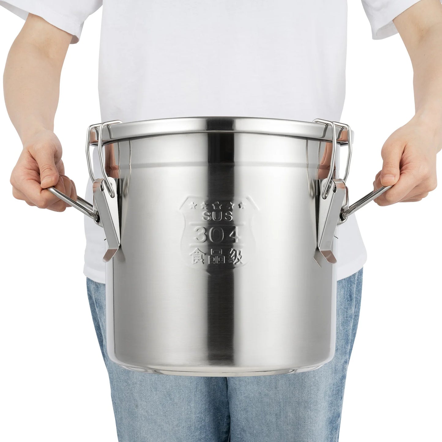 12L Stainless Steel Airtight Storage Bucket — German Crafted, Built to Last