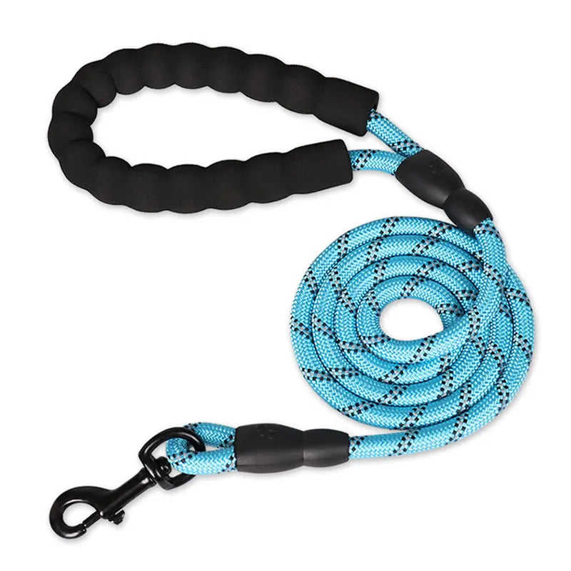 Reflective Dog Leash with Padded Foam Grip | 0.8cm–1.2cm Rope | 120–300cm