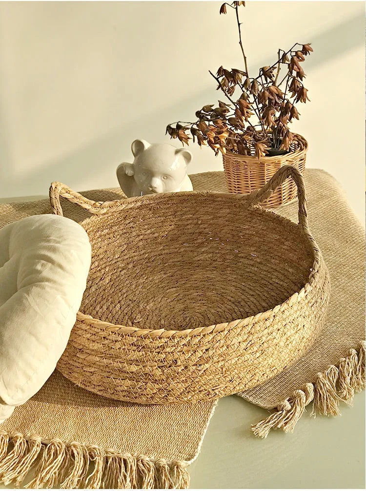 Handwoven Cat Nest Basket | 100% Cotton, Artisan-Made, All-Season