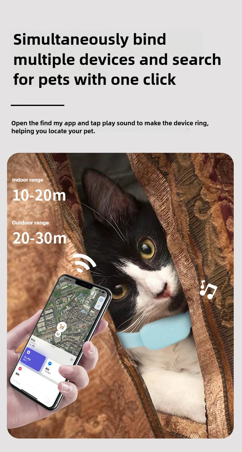 Pet GPS Tracker for Apple Find My – Waterproof, Real-Time Location & Anti-Lost Collar Tag for Dogs & Cats