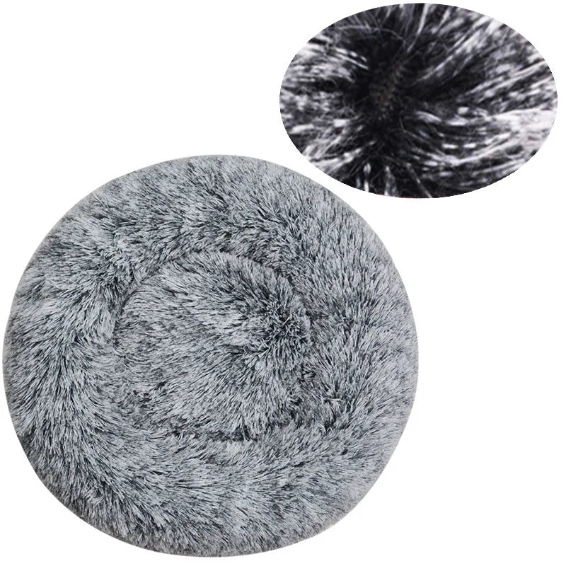 Plush Round Pet Bed – Washable Dog & Cat Basket (40–90cm, 21 Colors)