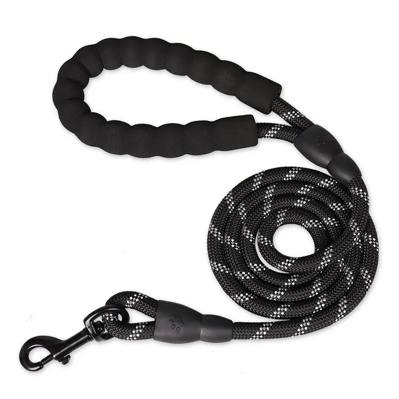 Reflective Dog Leash with Padded Foam Grip | 0.8cm–1.2cm Rope | 120–300cm