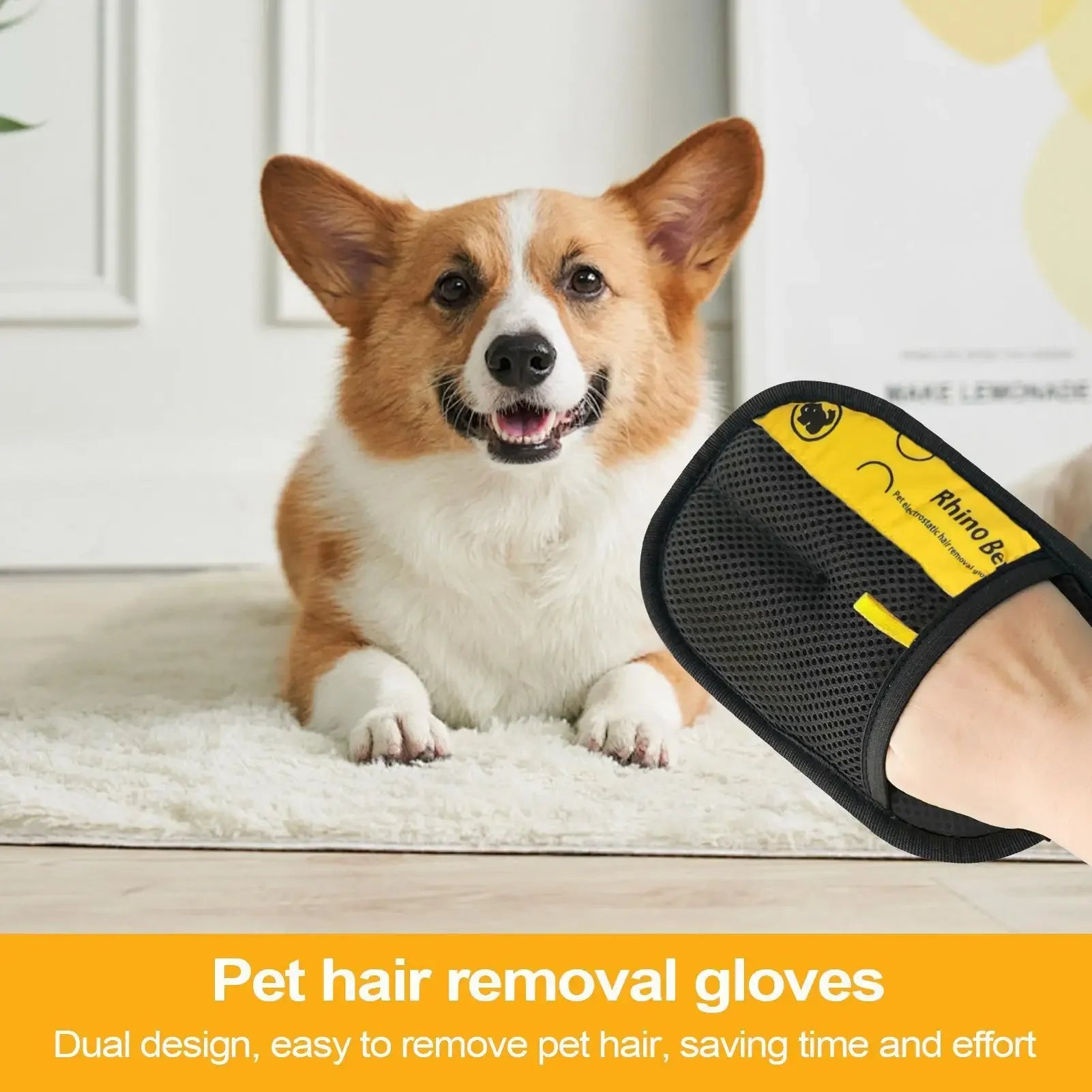 Pet Hair Removal Gloves (2-Pack) – Fast Electrostatic Lint & Fur Remover for Dogs, Cats, Furniture & Clothes