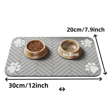 Absorbent Pet Feeding Mat | Waterproof Placemat for Dog & Cat Food Bowls