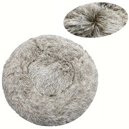 Plush Round Pet Bed – Washable Dog & Cat Basket (40–90cm, 21 Colors)
