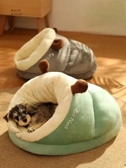Cozy Plush Dog Bed Sofa – Warm Bolster Kennel for Small & Medium Dogs and Cats