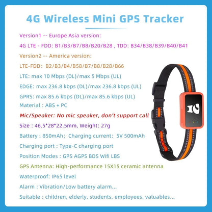 4G Smart GPS Tracker for Small Dogs & Cats – Lightweight Pet Locator with Health Monitor