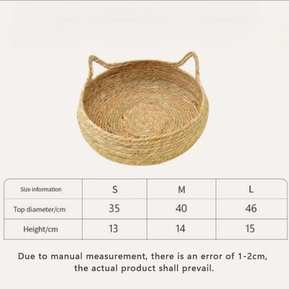 Handwoven Cat Nest Basket | 100% Cotton, Artisan-Made, All-Season