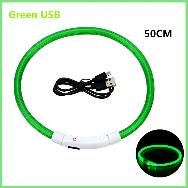 LED Glow Dog Collar | USB Rechargeable Night Safety Collar for Dogs & Cats