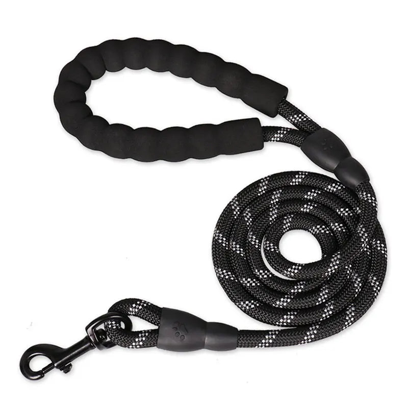 Reflective Dog Leash with Padded Foam Grip | 0.8cm–1.2cm Rope | 120–300cm