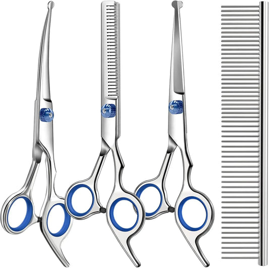 Professional Pet Grooming Shears Set | Stainless Steel | Dogs & Cats