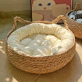 Handwoven Cat Nest Basket | 100% Cotton, Artisan-Made, All-Season